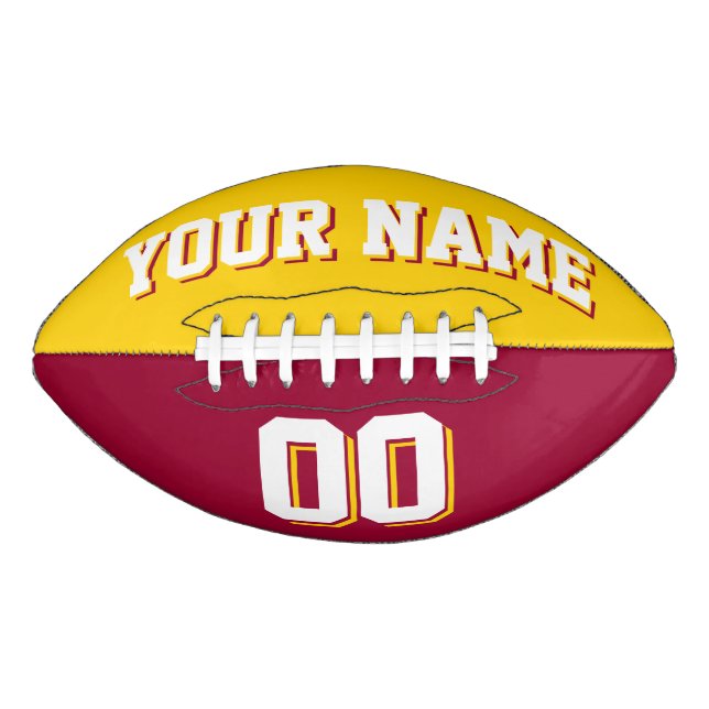 BICOLORED Golden Yellow And Maroon Custom Football American Football (Front)