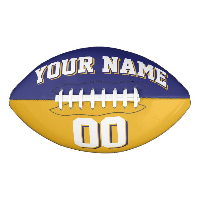 BICOLORED Navy Blue And Gold Custom Football American Football (Front)
