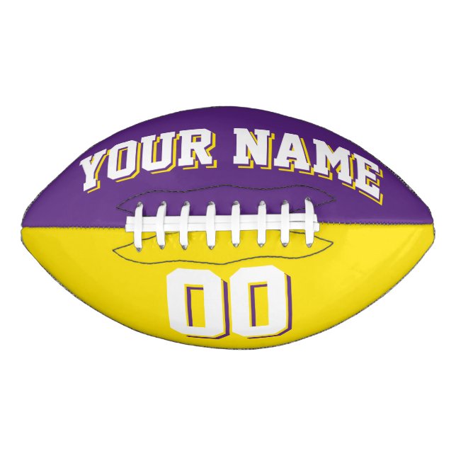 BICOLORED Purple And Yellow Custom Football American Football (Front)