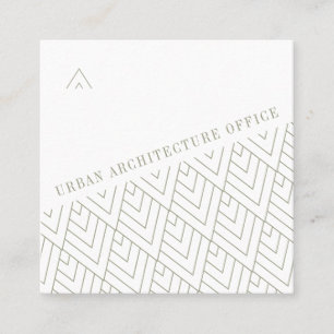 Bicolour geometric minimalist architect office square business card