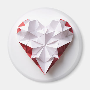 Bicolour origami heart magnet