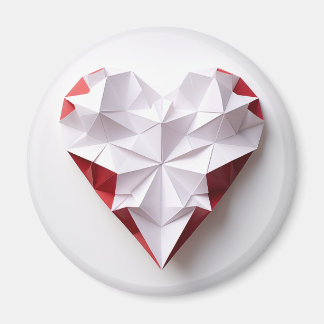 Bicolour origami heart magnet
