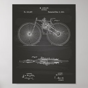 Bicycle 1893 Patent Art Chalkboard Poster