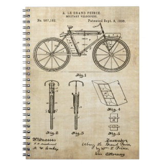 Bicycle 1896 Patent Print Notebook