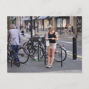 Bicycle a miniskirt postcard