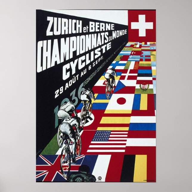 Bicycle Advertising Vintage Zurich Championship Poster (Front)