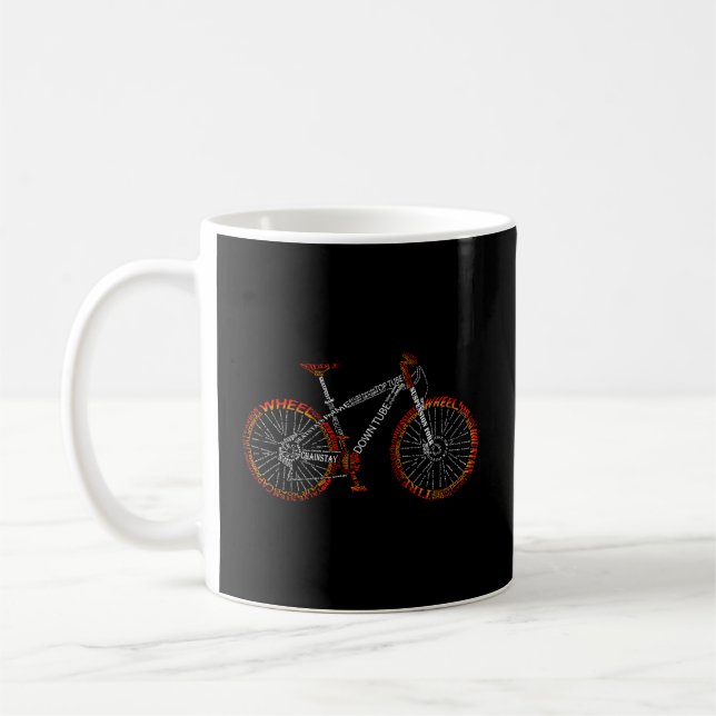 Bicycle Amazing Anatomy Mountain Bike Fire Red Coffee Mug (Left)