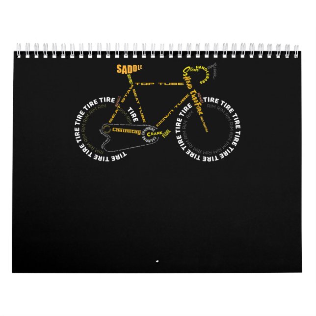 Bicycle Anatomy   Cute Cycling Is Life  Gift Calendar (Cover)