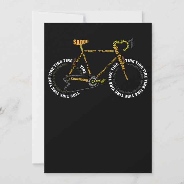 Bicycle Anatomy   Cute Cycling Is Life  Gift Card (Front)