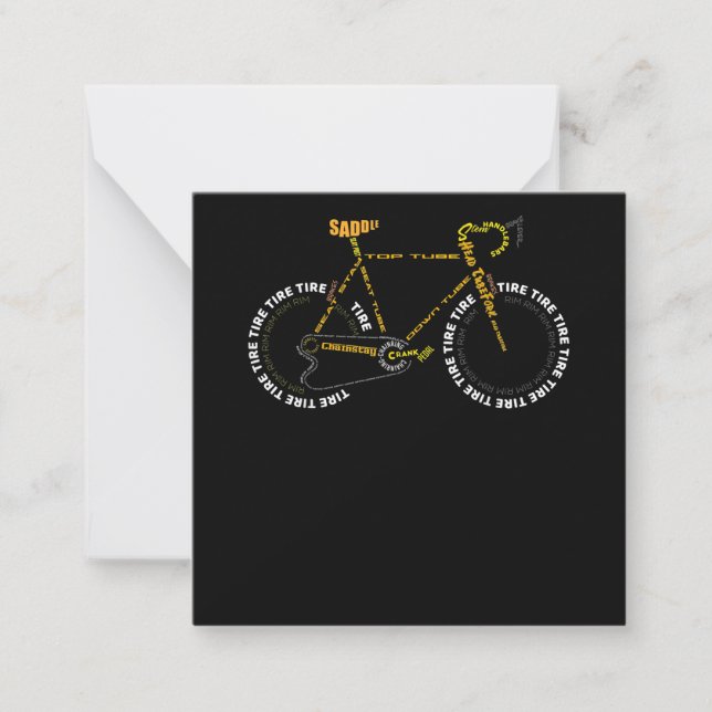 Bicycle Anatomy   Cute Cycling Is Life  Gift Card (Front)