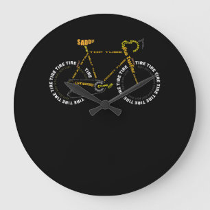 Bicycle Anatomy   Cute Cycling Is Life  Gift Large Clock