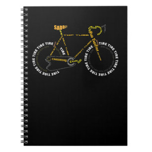 Bicycle Anatomy   Cute Cycling Is Life  Gift Notebook