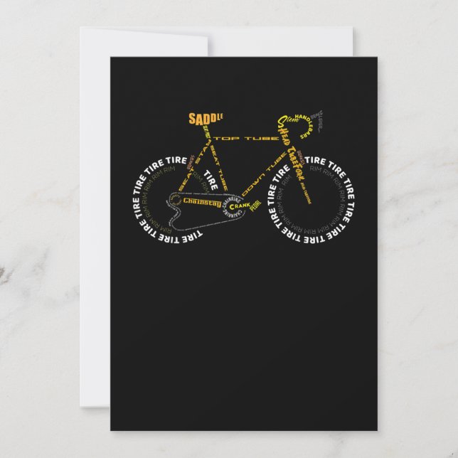 Bicycle Anatomy   Cute Cycling Is Life  Gift Thank You Card (Front)