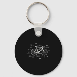 Bicycle anatomy- funny bicycle parts cycling key ring