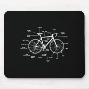 Bicycle anatomy- funny bicycle parts cycling mouse mat