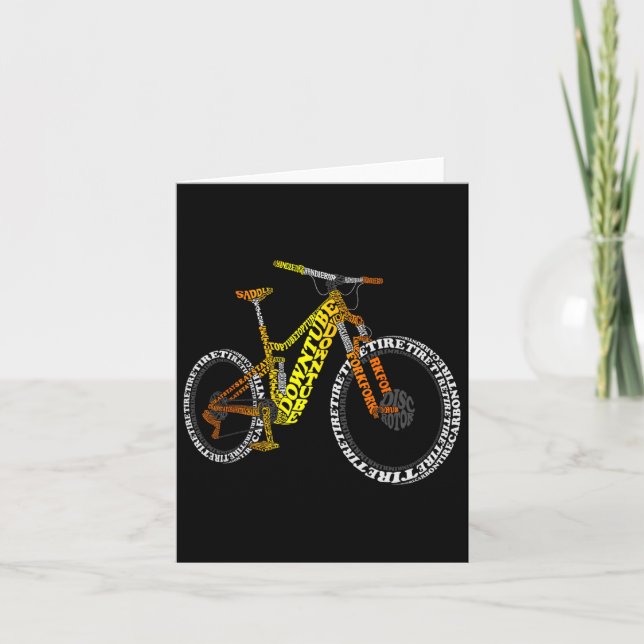 Bicycle Anatomy Mountain Bike Mtb Parts Funny Bike Card (Front)