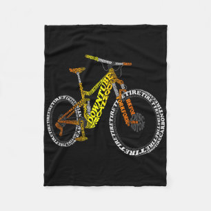 Bicycle Anatomy Mountain Bike Mtb Parts Funny Bike Fleece Blanket