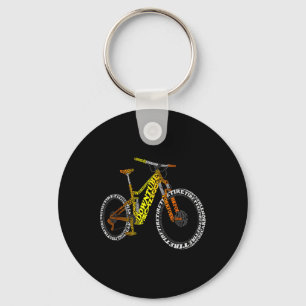 Bicycle Anatomy Mountain Bike Mtb Parts Funny Bike Key Ring