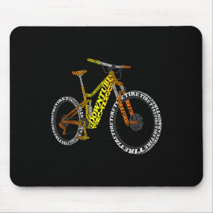 Bicycle Anatomy Mountain Bike Mtb Parts Funny Bike Mouse Mat