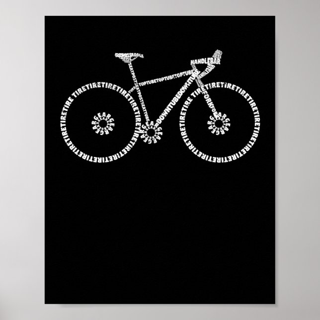 Bicycle Anatomy Road Bike Cycling Parts Funny Poster (Front)