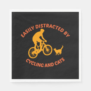 bicycle and cat napkin