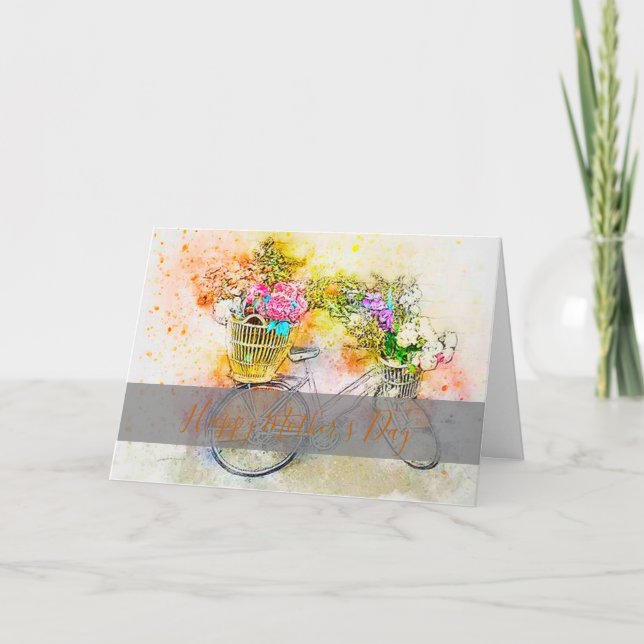 Bicycle and flowers  card (Front)