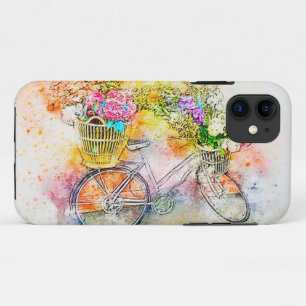 Bicycle and flowers iPhone 11 case