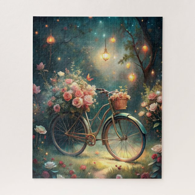 Bicycle and Flowers Jigsaw Puzzle (Vertical)