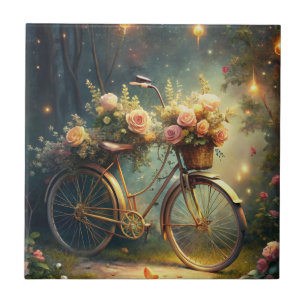 Bicycle and Flowers Tile