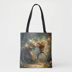 Bicycle and Flowers Tote Bag