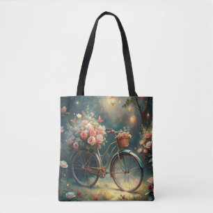 Bicycle and Flowers Tote Bag