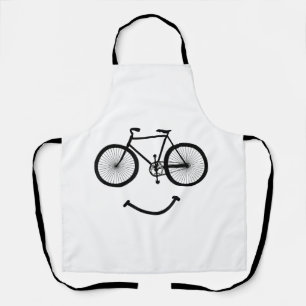 Bicycle and Smile T-Shirt Bicycling Tee Shirt Blac Apron
