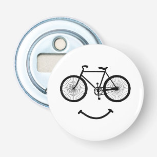 Bicycle and Smile T-Shirt Bicycling Tee Shirt Blac Bottle Opener