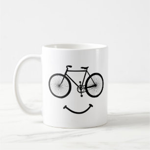 Bicycle and Smile T-Shirt Bicycling Tee Shirt Blac Coffee Mug