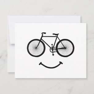 Bicycle and Smile T-Shirt Bicycling Tee Shirt Blac Holiday Card