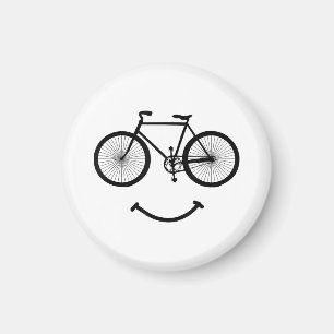 Bicycle and Smile T-Shirt Bicycling Tee Shirt Blac Magnet