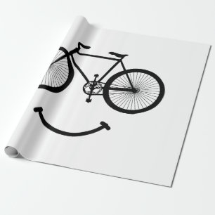 Bicycle and Smile T-Shirt Bicycling Tee Shirt Blac Wrapping Paper