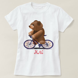 Bicycle and Teddy Bear Print T-Shirt