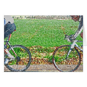 Bicycle Art, 2 Cyclists and Green Background
