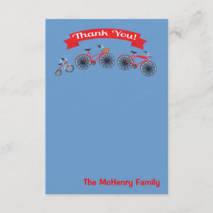 Bicycle Baby Shower Thank you note Card