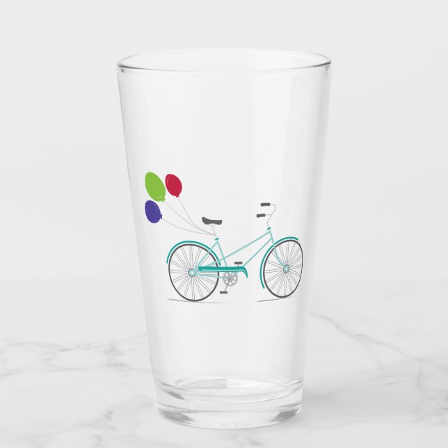 Bicycle Balloons Glass (Front)