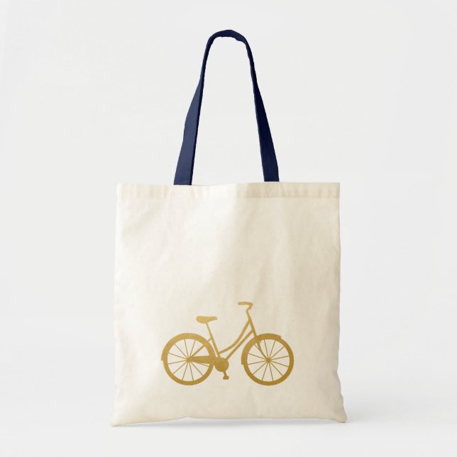 Bicycle Beach Cruiser Bike Gold Cute Simple Tote Bag (Front)
