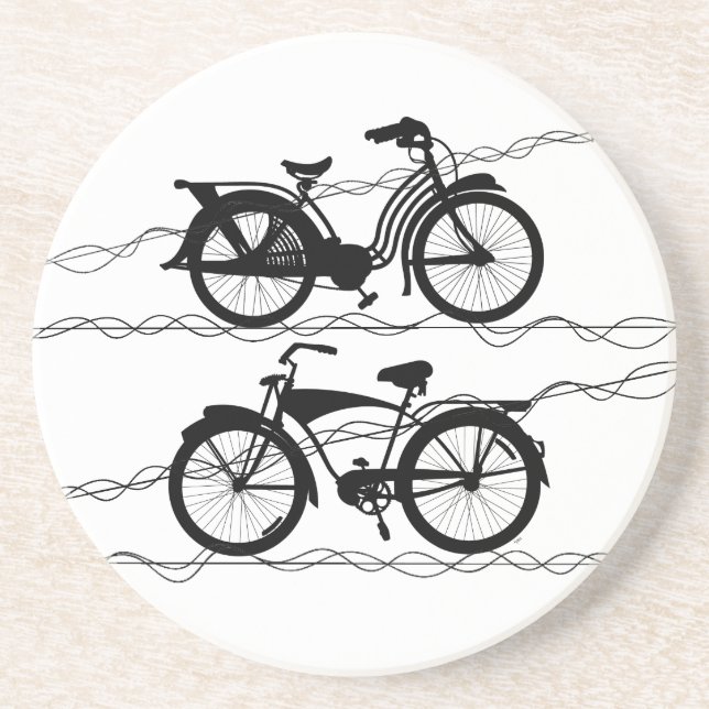 Bicycle Bicycle Black 1 Coaster (Front)