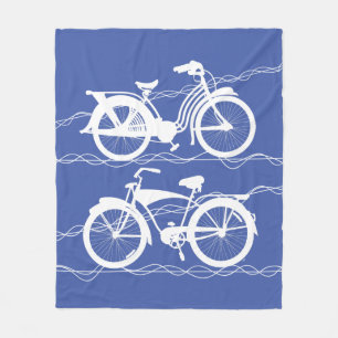 Bicycle Bicycle White Fleece Blanket