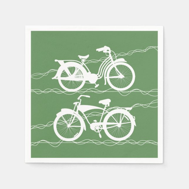 Bicycle Bicycle White Napkins (Front)