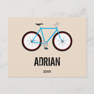 Bicycle Bike Design Custom Name Year Holiday Postcard