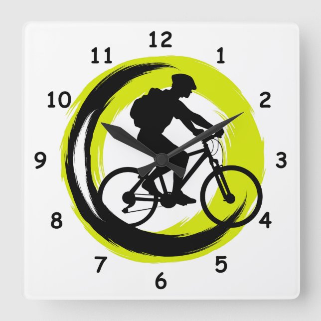Bicycle / Bike Riding Fun in the Summer Square Wall Clock (Front)