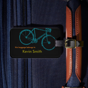 bicycle - biking + bike luggage tag
