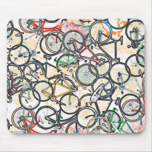 bicycle - biking + bike mouse mat
