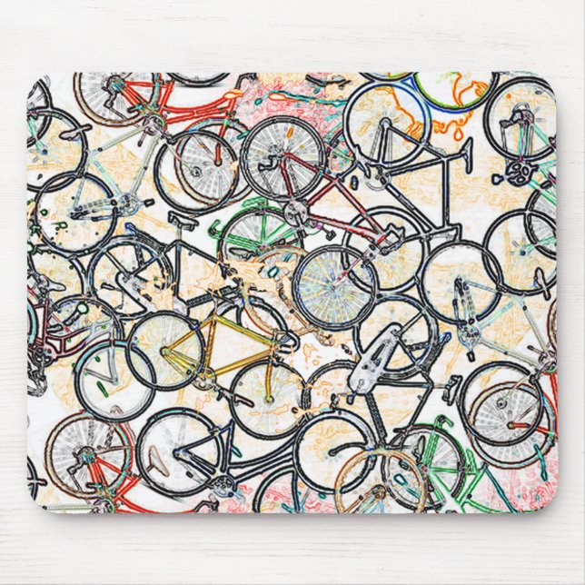 bicycle - biking + bike mouse mat (Front)